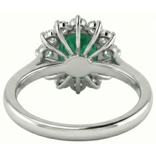 Afbeelding in Gallery-weergave laden, 4 ct. Solitaire met accent groene smaragd en Natuurlijke echte diamanten ( niet in een laboratorium gekweekt ) ring wit goud 14K