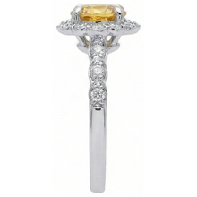 Afbeelding in Gallery-weergave laden, 4 kt gele saffier en Natuurlijke echte diamanten ( niet in een laboratorium gekweekt ) ring wit goud 14k