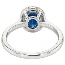 Afbeelding in Gallery-weergave laden, 4.10 Ct Ceylon blauwe saffier Natuurlijke echte diamanten ( niet in een laboratorium gekweekt ) trouwring wit goud 14k