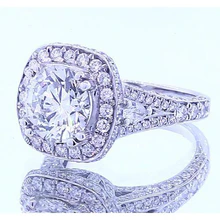 Afbeelding in Gallery-weergave laden, 4.50 Karaat Echt Diamanten Ronde Halo Ring Wit Goud 14K