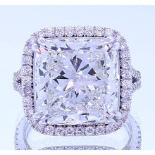 Afbeelding in Gallery-weergave laden, 4.50 Karaat Kussen Echt Diamant Halo Jubileum Ring Sieraden