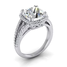 Afbeelding in Gallery-weergave laden, 4.50 Karaat Kussen Echt Diamant Halo Jubileum Ring Sieraden