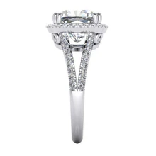 Afbeelding in Gallery-weergave laden, 4.50 Karaat Kussen Echt Diamant Halo Jubileum Ring Sieraden