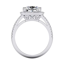 Afbeelding in Gallery-weergave laden, 4.50 Karaat Kussen Echt Diamant Halo Jubileum Ring Sieraden