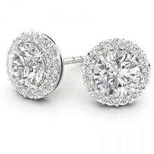 Afbeelding in Gallery-weergave laden, 4.60 Karaat Sprankelende Ronde Geslepen Echt Diamanten Oorknopjes Wit Goud