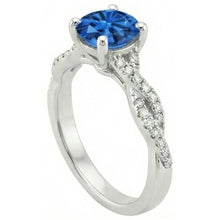 Afbeelding in Gallery-weergave laden, echte round saffier 4.90karaat ring bovenaanzicht