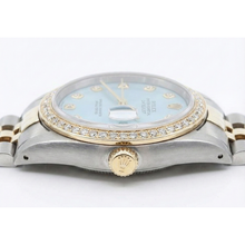 Afbeelding in Gallery-weergave laden, Tweekleurige jubileum horloge lunette Natuurlijke echte diamant ( niet in het laboratorium gekweekt )en wijzerplaat Rolex Datumjust SNELLE INSTELLING