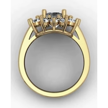 Afbeelding in Gallery-weergave laden, 4 Ct Kathedraal Instelling Ronde Echt Diamant Trouwring Geel Goud