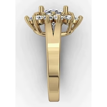 Afbeelding in Gallery-weergave laden, 4 Ct Kathedraal Instelling Ronde Echt Diamant Trouwring Geel Goud