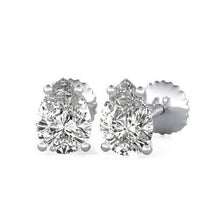 Afbeelding in Gallery-weergave laden, 4 Griffenzetting Peer Geslepen Echt Diamanten Stud Earring Assief Wit Goud 2 Ct.