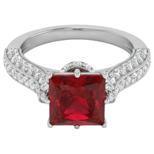 Afbeelding in Gallery-weergave laden, echte princess robijn 4.35karaat ring close-up detail