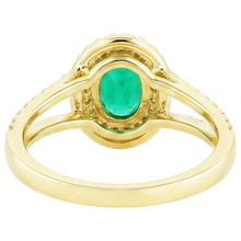 Afbeelding in Gallery-weergave laden, 4,5 ct ovaal geslepen groene smaragd met Natuurlijke echte diamanten ( niet in een laboratorium gekweekt ) ring