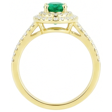 Afbeelding in Gallery-weergave laden, 4,5 ct ovaal geslepen groene smaragd met Natuurlijke echte diamanten ( niet in een laboratorium gekweekt ) ring
