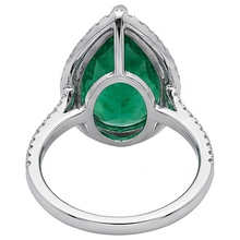 Afbeelding in Gallery-weergave laden, 4,50 ct groene Groente edelsteen en diamanten verlovingsring