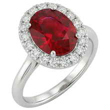 Afbeelding in Gallery-weergave laden, echte round robijn 4.55karaat ring close-up detail