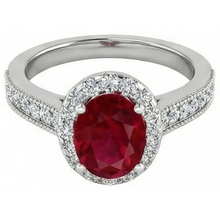 Afbeelding in Gallery-weergave laden, echte round robijn 4.60karaat ring close-up detail