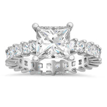 Afbeelding in Gallery-weergave laden, 4,80 Ct Prinses Geslepen Echt Diamanten Etrouwring Wit Goud 14k