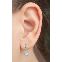 Afbeelding in Gallery-weergave laden, 4 karaats diamanten bengeloorring paar peer diamanten druppeloorring