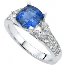 Afbeelding in Gallery-weergave laden, 5.10 ct Ceylon blauwe saffier en Natuurlijke echte diamanten ( niet in een laboratorium gekweekt ) ring wit goud 14k