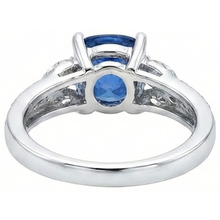 Afbeelding in Gallery-weergave laden, 5.10 ct Ceylon blauwe saffier en Natuurlijke echte diamanten ( niet in een laboratorium gekweekt ) ring wit goud 14k