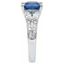 Afbeelding in Gallery-weergave laden, 5.10 ct Ceylon blauwe saffier en Natuurlijke echte diamanten ( niet in een laboratorium gekweekt ) ring wit goud 14k