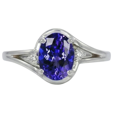 Afbeelding in Gallery-weergave laden, 5.10 ct ovaal geslepen tanzaniet ring met Natuurlijke echte diamanten ( niet in een laboratorium gekweekt ) sieraden wit goud 14k