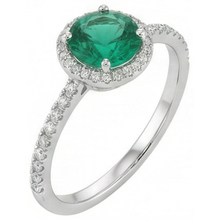 Afbeelding in Gallery-weergave laden, 5.25 Ct Groene Smaragd GIA Met Natuurlijke uit de aarde gewonnen Diamanten Ring Witgoud 14K