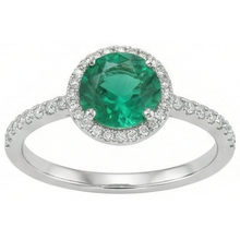Afbeelding in Gallery-weergave laden, 5.25 Ct Groene Smaragd GIA Met Natuurlijke uit de aarde gewonnen Diamanten Ring Witgoud 14K
