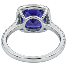 Afbeelding in Gallery-weergave laden, echte round tanzaniet 5.50karaat ring band detail