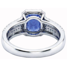 Afbeelding in Gallery-weergave laden, echte round saffier 2.50karaat ring profielweergave