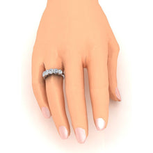 Afbeelding in Gallery-weergave laden, 5 Steen Echt Diamanten Jubileum Band Halve Bezel Instelling 1,50 Karaat