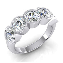 Afbeelding in Gallery-weergave laden, 5 Stenen Halve Ring Ronde Echt Diamanten Band 3 Karaat