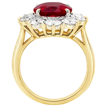 Afbeelding in Gallery-weergave laden, 5 ct rond geslepen natuurlijke robijn met Natuurlijke echte diamanten ( niet in een laboratorium gekweekt ) ring 14K goud