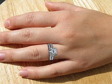 Afbeelding in Gallery-weergave laden, 5 Karaat Natuurlijke uit de aarde gewonnen Diamanten Verlovingsring en Band Set Witgoud 14K