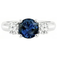Afbeelding in Gallery-weergave laden, echte round diamant 5karaat ring zijaanzicht