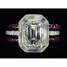 Afbeelding in Gallery-weergave laden, 5.50 Karaat Unieke Stijl Emerald Echt Diamond Anniversary Ring