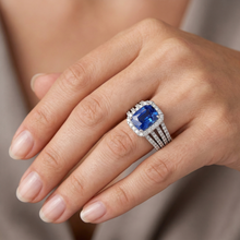 Afbeelding in Gallery-weergave laden, echte round saffier 2.50karaat ring op wit