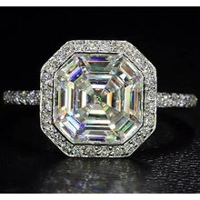 Afbeelding in Gallery-weergave laden, 5 Karaat Asscher Echt Diamanten Ring