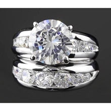 Afbeelding in Gallery-weergave laden, 5 Karaat Echt Diamanten Verlovingsring Set Rond Wit Goud 14K