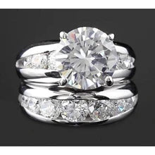 Afbeelding in Gallery-weergave laden, 5 Karaat Echt Diamanten Verlovingsring Set Rond Wit Goud 14K
