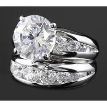 Afbeelding in Gallery-weergave laden, 5 Karaat Echt Diamanten Verlovingsring Set Rond Wit Goud 14K