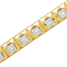 Afbeelding in Gallery-weergave laden, 5 Karaat Echt Diamanten Vierkante Herenarmband Geel Goud 14K