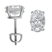 Afbeelding in Gallery-weergave laden, 5 Karaat Griffenset Ovaal Geslepen Echt Diamanten Oorbel Paar Wit Goud 14K