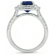 Afbeelding in Gallery-weergave laden, 5,50 karaat Sri Lanka Saffier En Diamanten Ring Wit Goud 14K