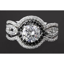 Afbeelding in Gallery-weergave laden, 5,50 Karaat Ronde Diamant Met Zwarte Echt Diamanten Jubileumringset