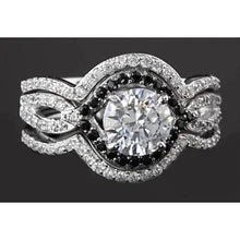 Afbeelding in Gallery-weergave laden, 5,50 Karaat Ronde Diamant Met Zwarte Echt Diamanten Jubileumringset