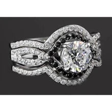 Afbeelding in Gallery-weergave laden, 5,50 Karaat Ronde Diamant Met Zwarte Echt Diamanten Jubileumringset