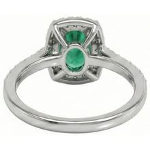 Afbeelding in Gallery-weergave laden, 5,75 ct groene smaragd en Natuurlijke echte diamanten ( niet in een laboratorium gekweekt ) jubileumring wit goud 14K nieuw