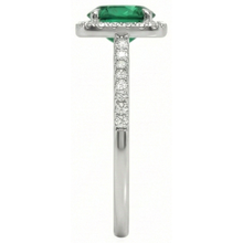 Afbeelding in Gallery-weergave laden, 5,75 ct groene smaragd en Natuurlijke echte diamanten ( niet in een laboratorium gekweekt ) jubileumring wit goud 14K nieuw