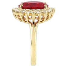 Afbeelding in Gallery-weergave laden, echte round robijn 5.75karaat ring profielweergave